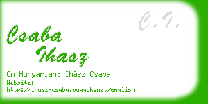 csaba ihasz business card