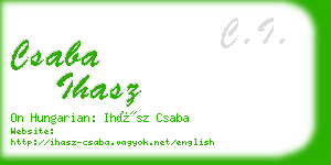 csaba ihasz business card